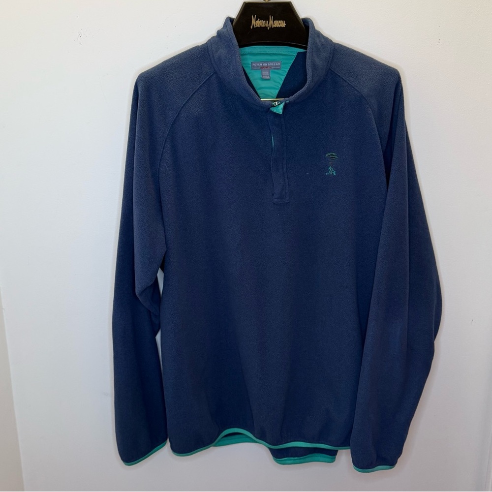 Peter Millar Blue Fleece with Embroidered Logo